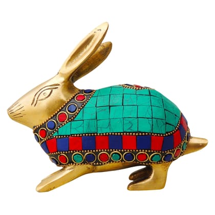 Brass Rabbit Fancy Decorative Showpiece Statue, Height : 5 Inch (ANMAS208 A)