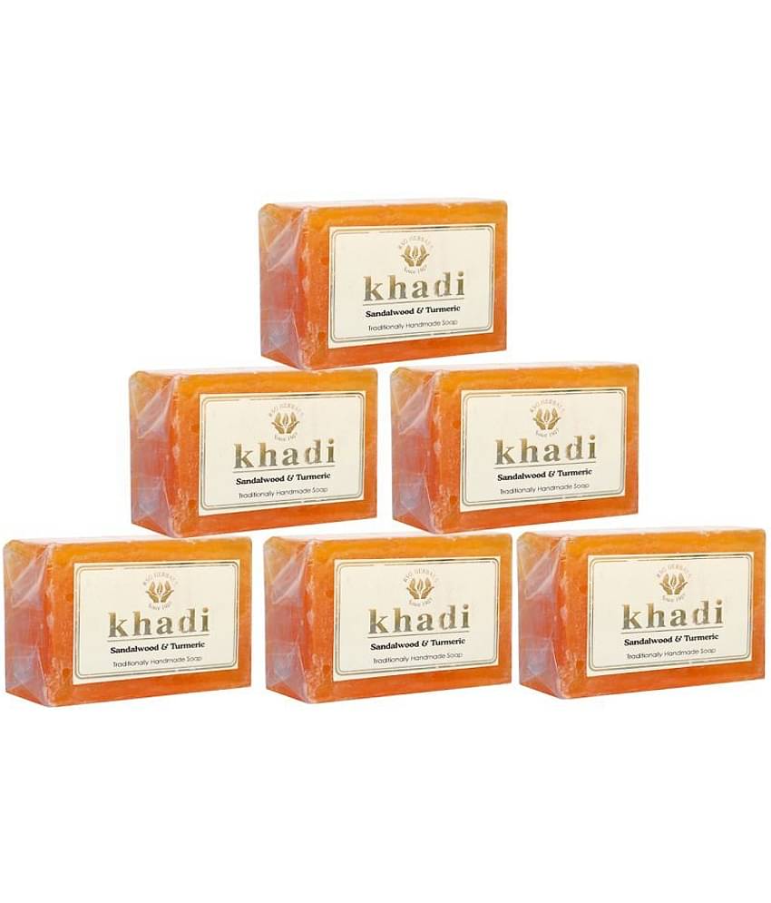 Khadi Sandalwood & Turmeric Handmade Soap 720 gm Pack of 6