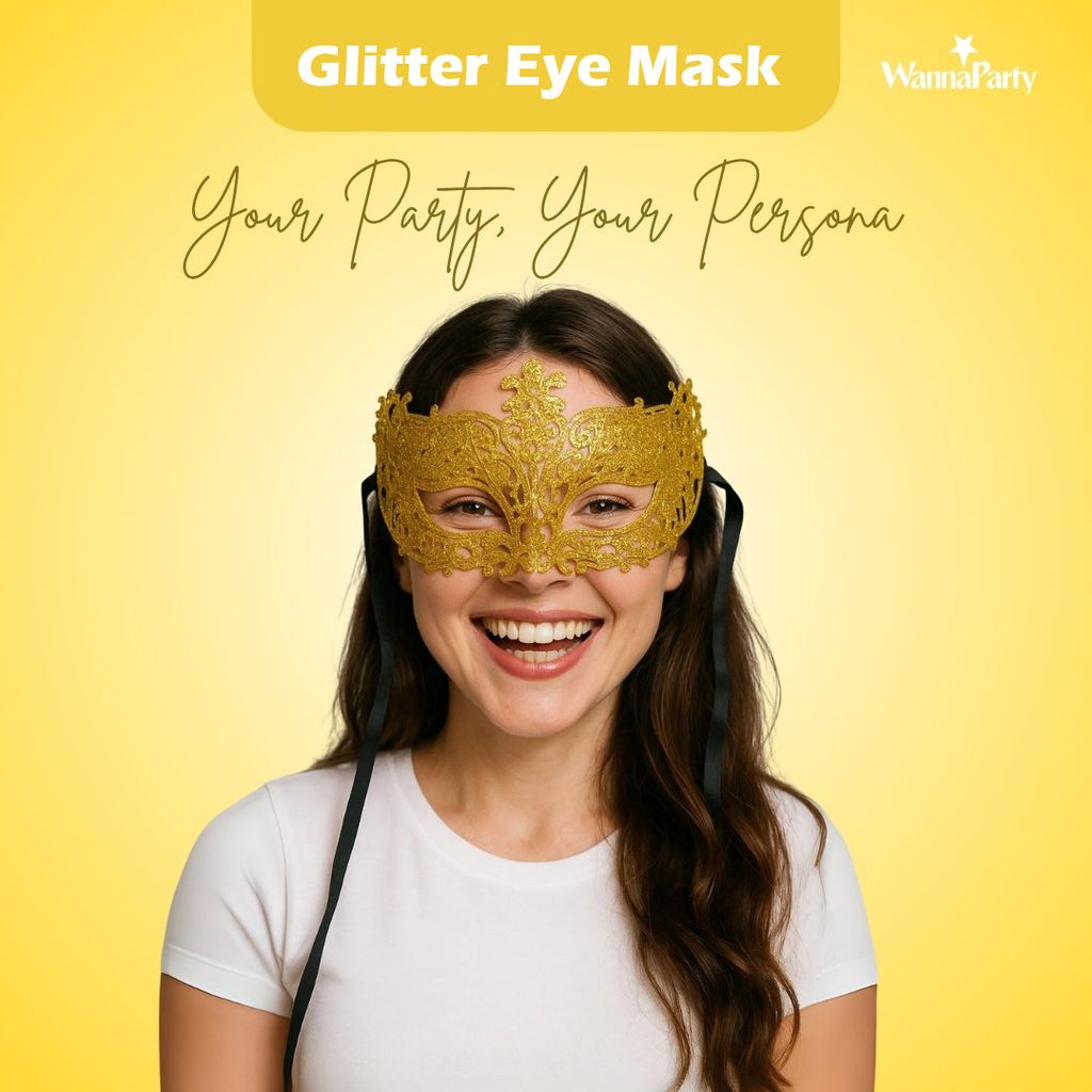 Glitter Fashion Eye Mask Gold - 1PC