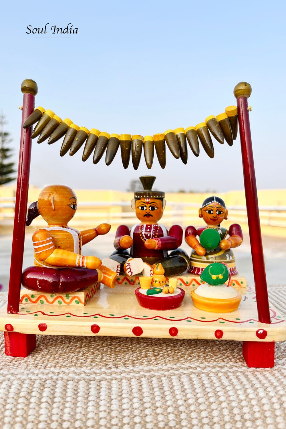Handcrafted GI TAGGED Etikoppaka Wooden Marriage Set