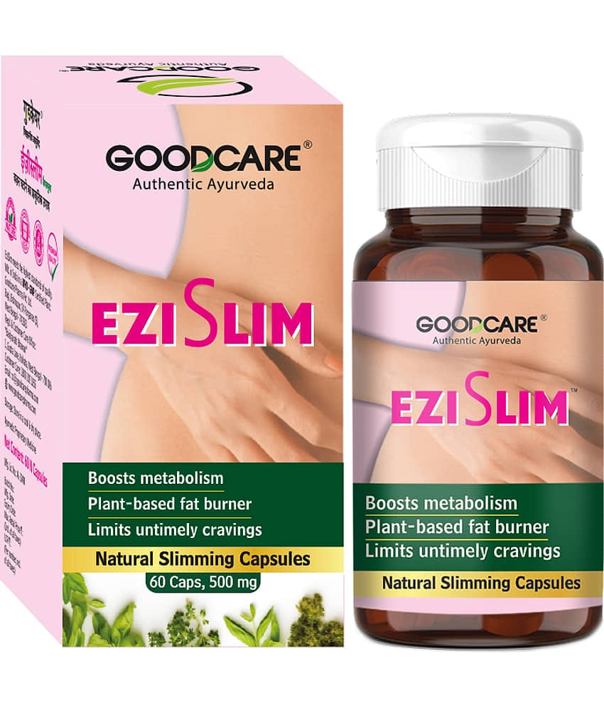 Goodcare Ezi Slim Capsules, Ayurvedic Weight Loss Support, Plant-Based Fat Burner, Boosts Metabolism, Controls Cravings 60 No.s
