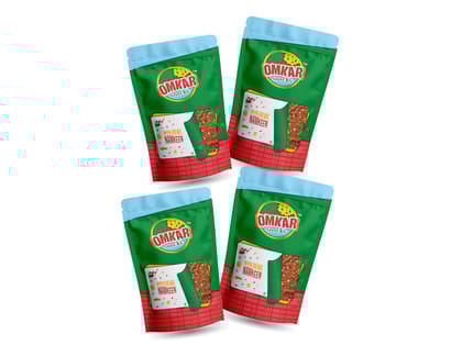 Omkar Snacks | Manglori Mix Namkeen - 150 gms - Pack of 4 I Healthy Traditional snacks with 50% less oil | No Added Preservative | Spicy - Crunchy - Chatpata - Savoury - Namkeen | 