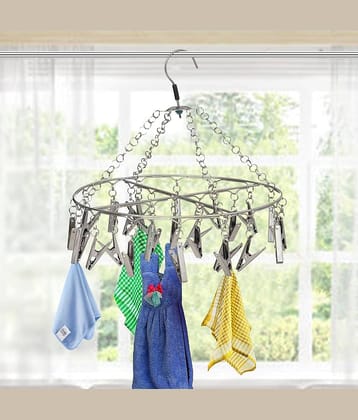 Fashion Bizz 25 Pegs Hanging Cloth Dryer Hanger / Baby Cloths Hanger Stainless Steel Cloth Clips  (Steel)