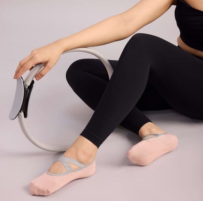 Set of 6 socks - 3 Yoga & 3 Pilates Anti Skid Socks - Black, Royal Blue, Light Purple, Pink, Purple, Mint Green
