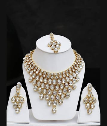 YOUBELLA White Alloy Necklace Set ( Pack of 1 )