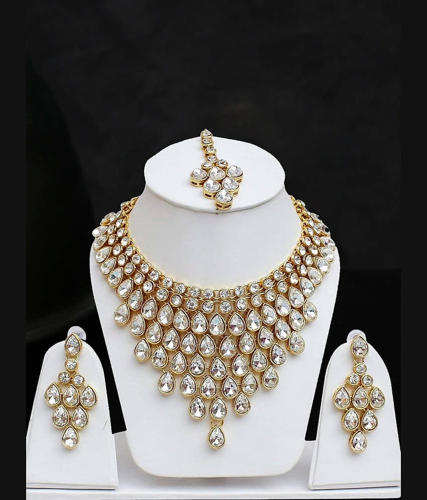 YOUBELLA White Alloy Necklace Set ( Pack of 1 )