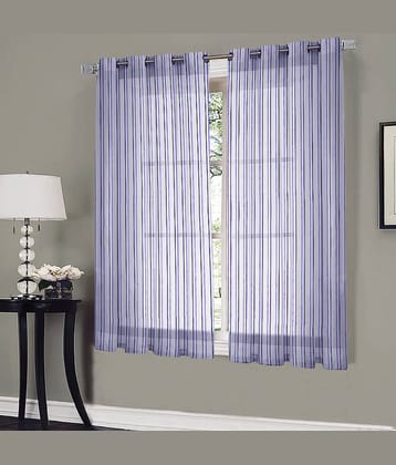 Home Candy Set of 2 Window Transparent Eyelet Polyester Purple Curtains ( 152 x 120 cm )