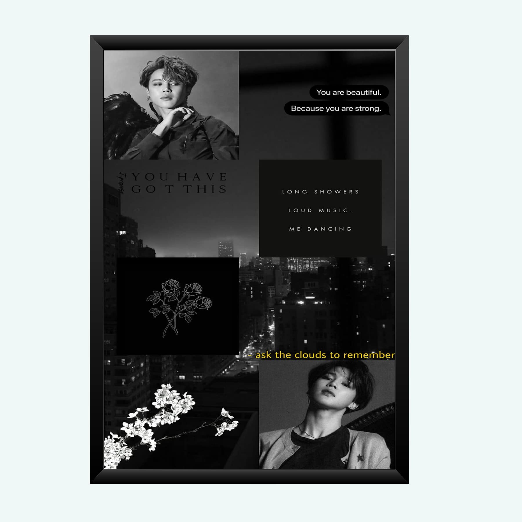 Nokkes Bts Army Bangtan Boy V suga J-Hope Jungkook Jin Jimin Rm 8X12 Inch Size Photo Frame Photo Home Office_bts1_60