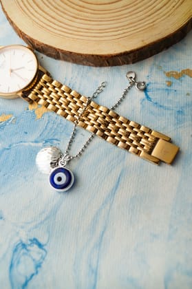 Evil Eye Sterling Silver Watch Charm Lumba Rakhi-Silver