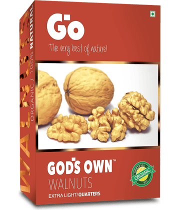 GO Organic Extra Light Quarters Walnuts Without Shell, 250gm