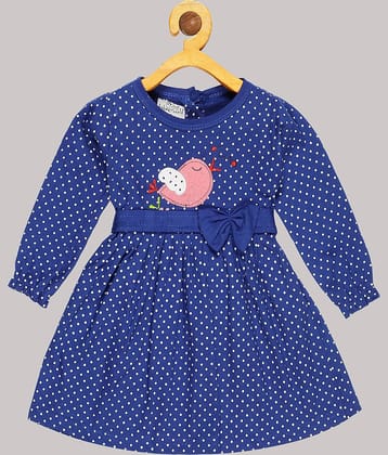 Babeezworld Cotton Frock For Girls ( Pack of 1 , Blue )
