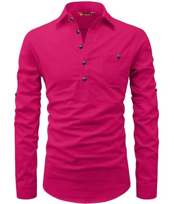 Yugnik Black Cotton Men's Shirt Style Kurta ( Pack of 1 )