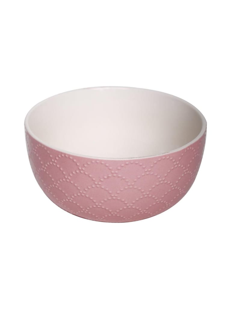 Pink Ceramic Bowl - 580Ml, Fish Scale