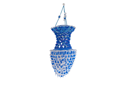 Handmade 2-Layer Artificial Beads Jhumar for Pooja, Marriages, Diwali, Eid, Muharram - Blue (Pack of 1)