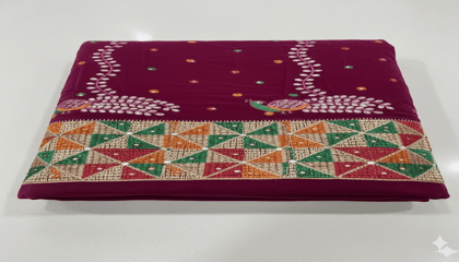 SOOD ARTISANS Rich Magenta Velvet Dupatta