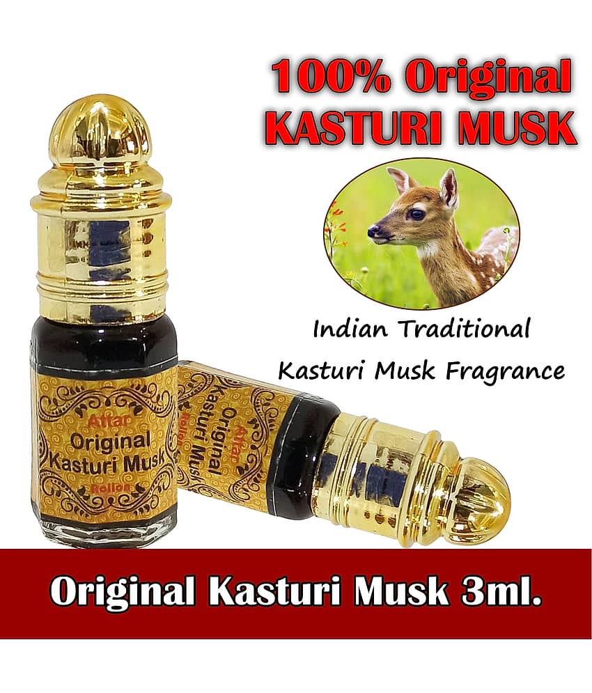 INDRA SUGANDH Attar Pure Kasturi 3ml. Rollon Rich & Divine Fragrance