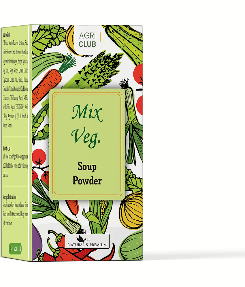 Agri Club Mix Veg Soup Powder Instant Mix 15 Sachets