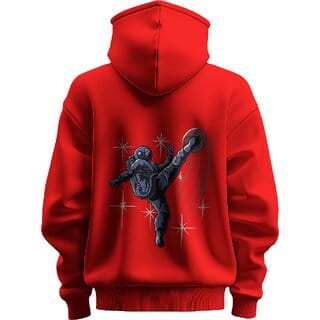 BULL CLOTHING Men's Cosmic Kicker Red Hoodie Premium 280 GSM Fleece  Perfect for Comfort and Style (M)