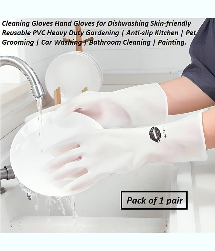 Hand Gloves for Dishwashing Skin-friendly Reusable (Pack of 1 pair )