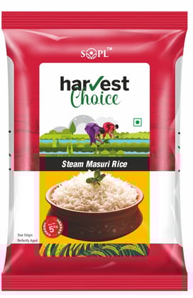 Harvest Choice Steam Masuri Rice – 5kg | Premium, Fluffy & Aromatic | Non-Sticky & Hygienically Packed