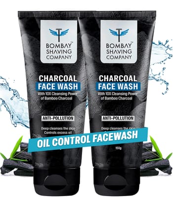 BOMBAY SHAVING COMPANY Charcoal Facewash for Men | 150g x 2 | Excess Oil Control Face Wash BOMBAY SHAVING COMPANY Charcoal Facewash for Men | 150g x 2 | Excess Oil Control Face Wash - black / 150 g (Pack of 2)