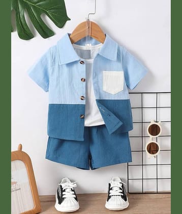 Ocvito Pack of 1 Boys Cotton Blend Shirt & Shorts ( Cream )