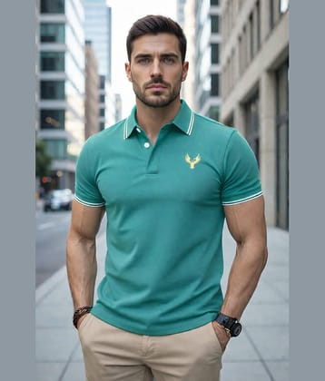 Garimaknitwear Men Cotton Blend Regular Fit Printed Polo T Shirt ( Maroon )