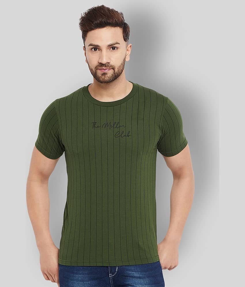 The Million Club Pack of 1 Cotton Blend Regular Fit Men's T-Shirt ( Green )