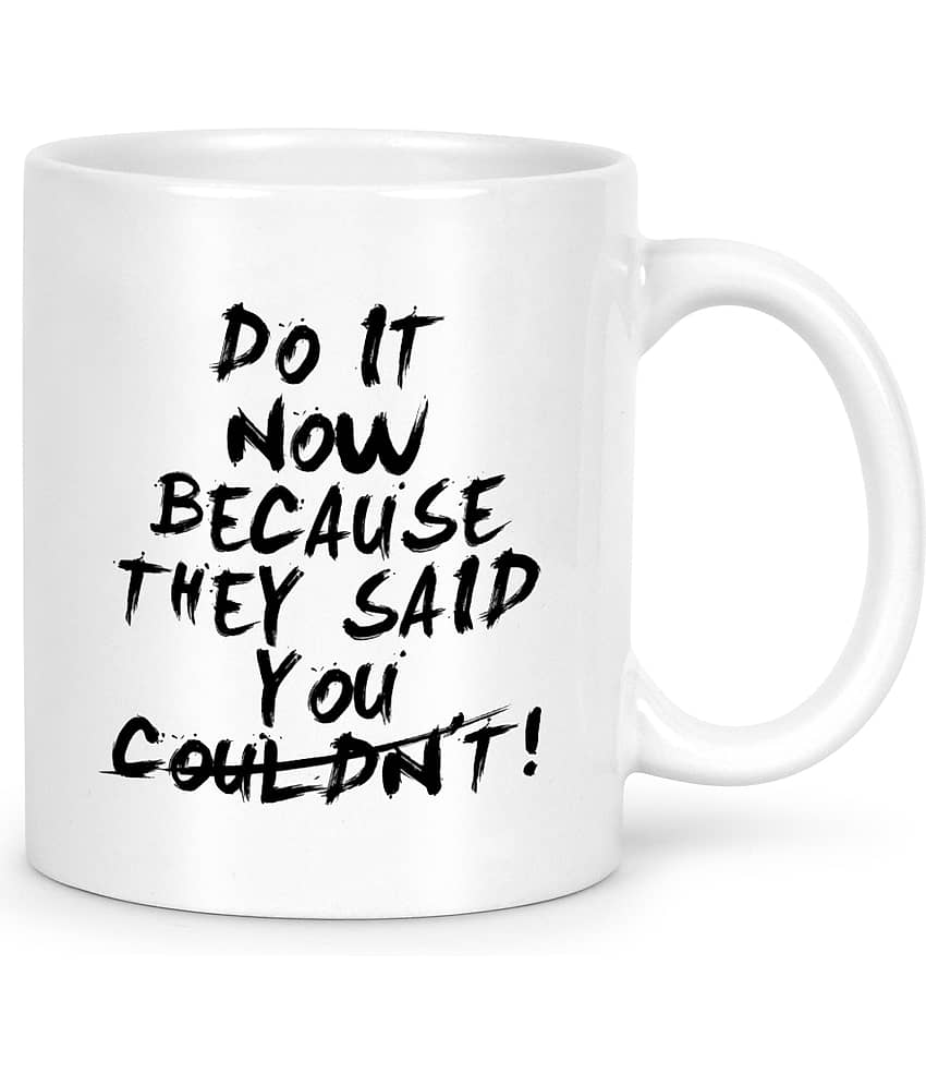 Idream Quote Printed Ceramic Coffee Mug 1 Pcs 330 mL