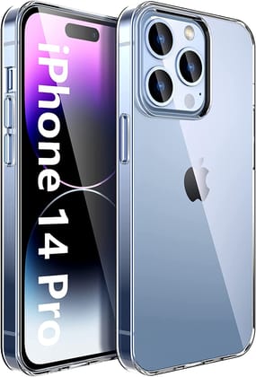 JGD PRODUCTS for iPhone 14 pro (6.1 Inches) Premium Transparent Hybrid Soft Slim Dust Proof Back Case Cover with Camera Protection JGD PRODUCTS for iPhone 14 pro (6.1 Inches) Premium Transparent Hybrid Soft Slim Dust Proof Back Case Cover with Camera Pro