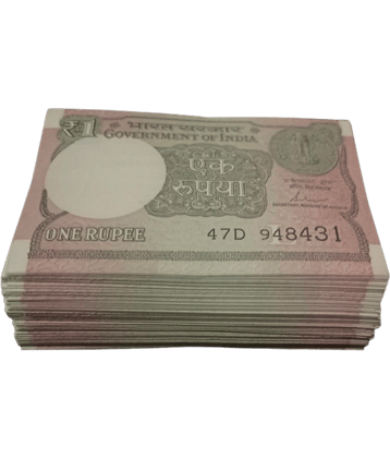 India 1 Rupee Non Serial 50 Notes in Top Grade Gem UNC