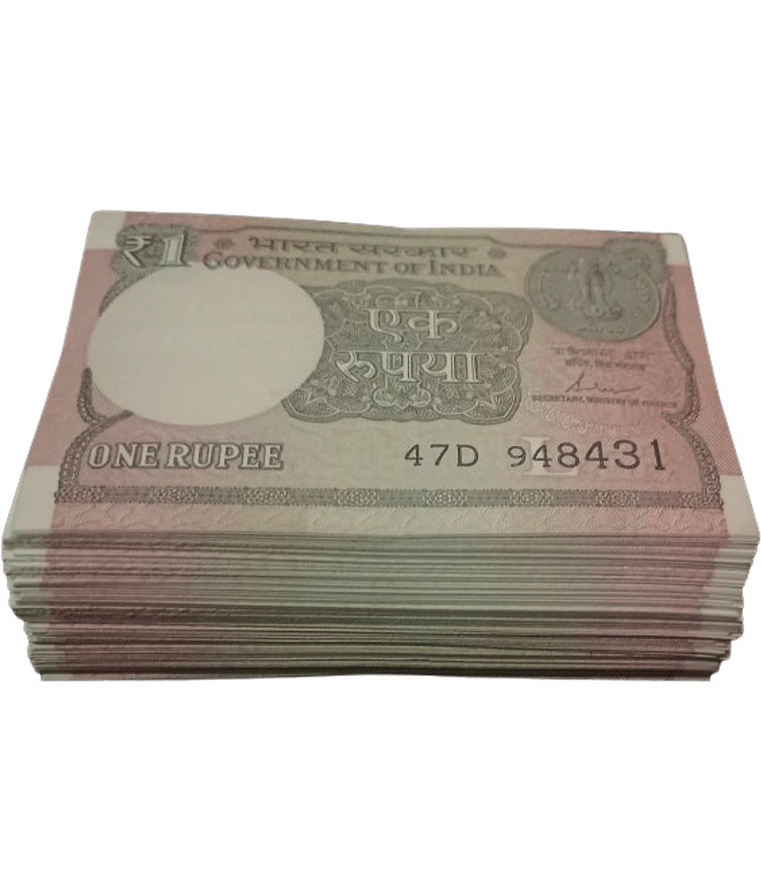 India 1 Rupee Non Serial 50 Notes in Top Grade Gem UNC
