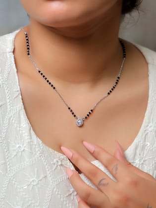 Midnight Elegance Diamond Pendant | Pure 925 Silver-Pendant