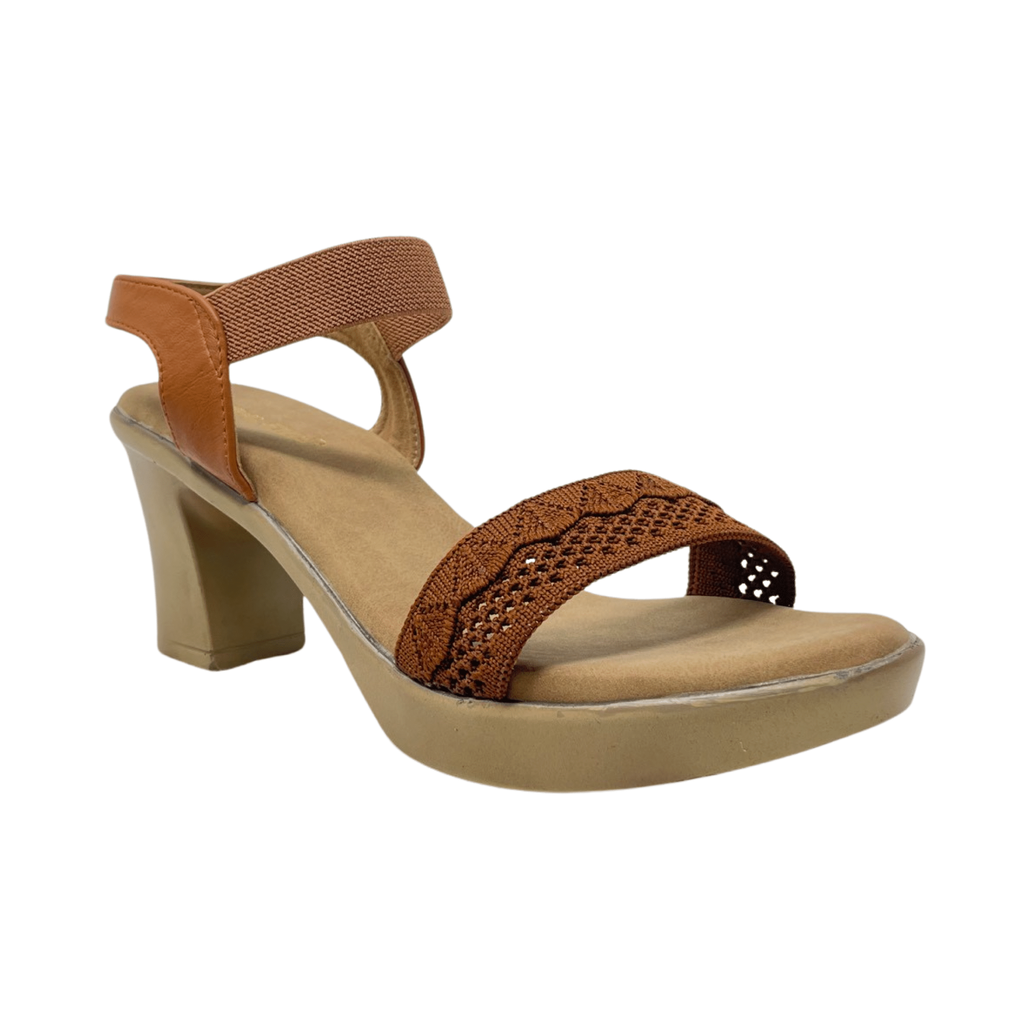 StrideEase Block Heels-Tan / 36