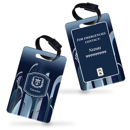Deco Symmetra Bag Tag-Navy