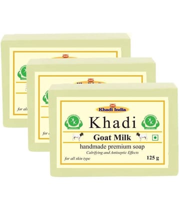 Premium Khadi Goat Milk Whitening & Anti-Wrinkle Soap 375 g Pack of 3