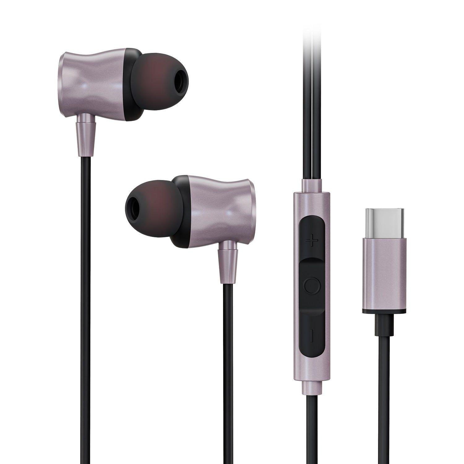 Digimate Drumbeat Hands-Free C-Type Earphones with Built-in Mic, Bass Boosted, Tangle-Free Cable & Call Control (DG-HF-1003, Purple)
