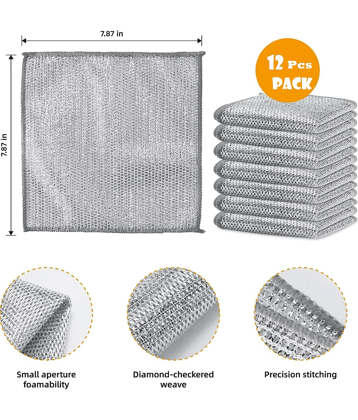 vill win Stainless Steel Kitchen Cleaning Cleaning Cloth ( Pack of 12 )