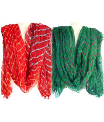 Apratim Multicoloured Chiffon Leheria Dupatta