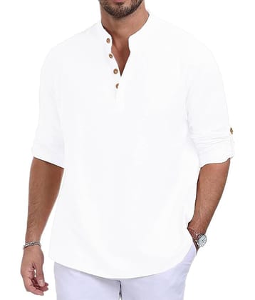 Vida Loca White Cotton Blend Men's Shirt Style Kurta ( Pack of 1 )