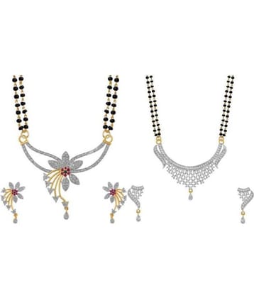 Navya Collection Latest Design Gold Plated American Diamond Mangalsutra Set Combo For Woman