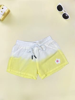Girls Tiedyes Shorts [GS-937] [4-12Years]-4-5Y (Size - 24) / Yellow / Imported
