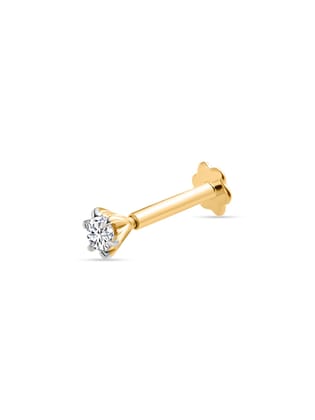 Lab Grown 0.10 Carat Diamond Nose Pin-14K / Yellow Gold
