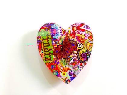 Summer Trail Heart India Wooden Magnet