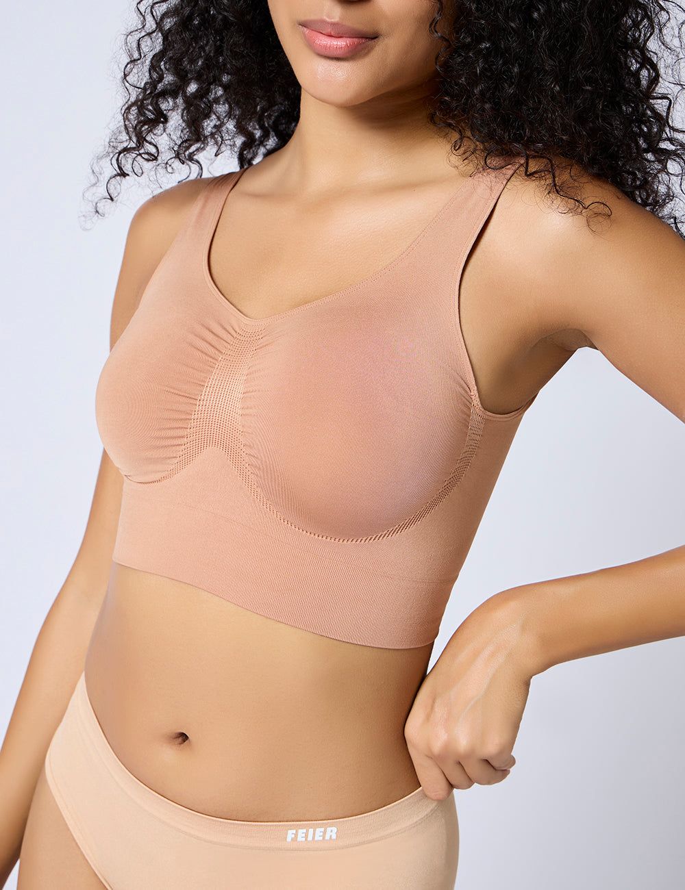 Second Skin Scoop Shaper Bra-WALNUT / S
