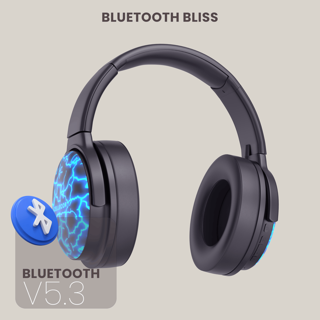 Cellecor Bas with 15 Hours Playtime, AUX, BT v5.3, Foldable Design, Bluetooth Gaming