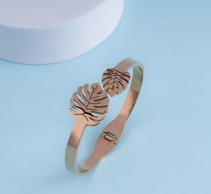 Elegant Rose Gold Leaf Bracelet for Women – Perfect Gift Jewelry
