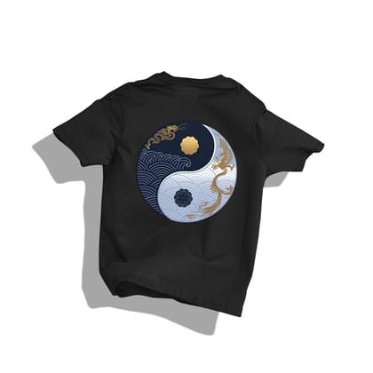 RASB's CHI T-Shirt Design - Round Neck Drop Shoulder Graphic Printed Oversized Cotton T-shirt-Black