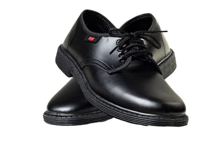 Titas Boys Black School Shoe (12 Years & above Boys)(Skool Star)-Black / 7