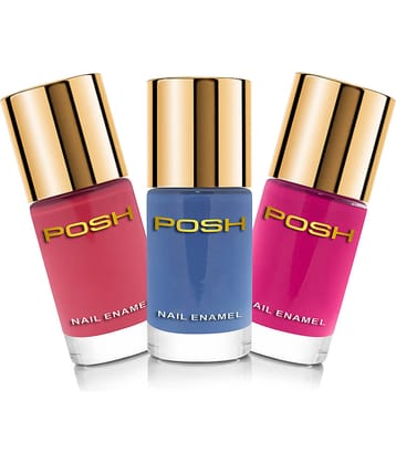 Posh - Multi Glossy Nail Polish ( Pack of 4 )